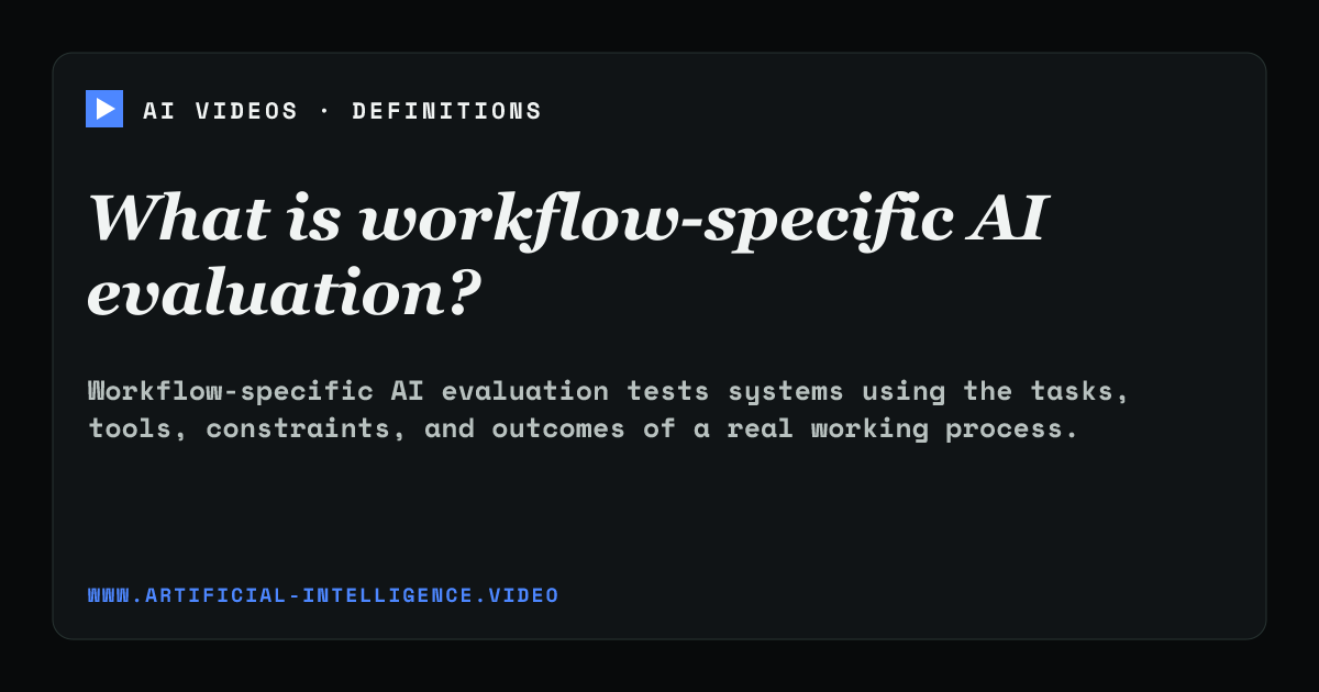 Definition card for workflow-specific AI evaluation: What is workflow-specific AI evaluation?