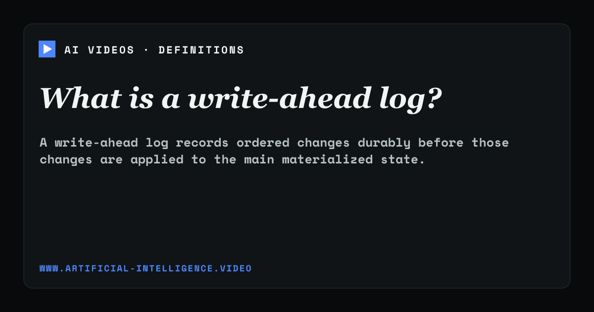 Definition card for write-ahead log: What is a write-ahead log?