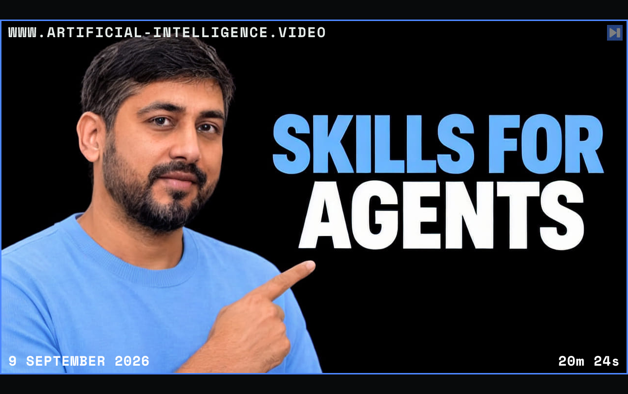 Ajay Prakash explaining LinkedIn coding agents, reusable playbooks and progressive context discovery. Framed in blue with WWW.ARTIFICIAL-INTELLIGENCE.VIDEO, 9 September 2026 and duration 20m 24s.