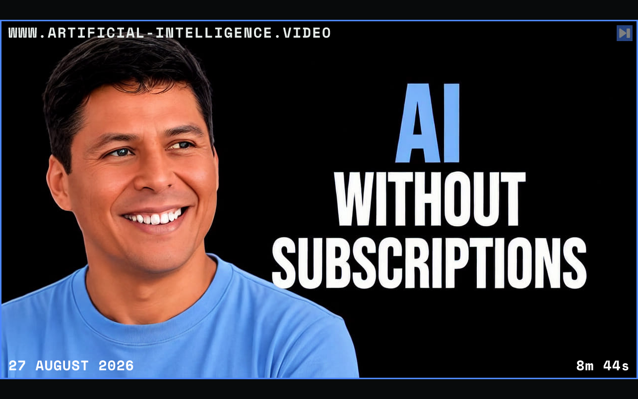 Ray Fernando discussing AI-assisted software craftsmanship and alternatives to subscriptions Framed in blue with WWW.ARTIFICIAL-INTELLIGENCE.VIDEO, 27 August 2026 and duration 8m 44s.