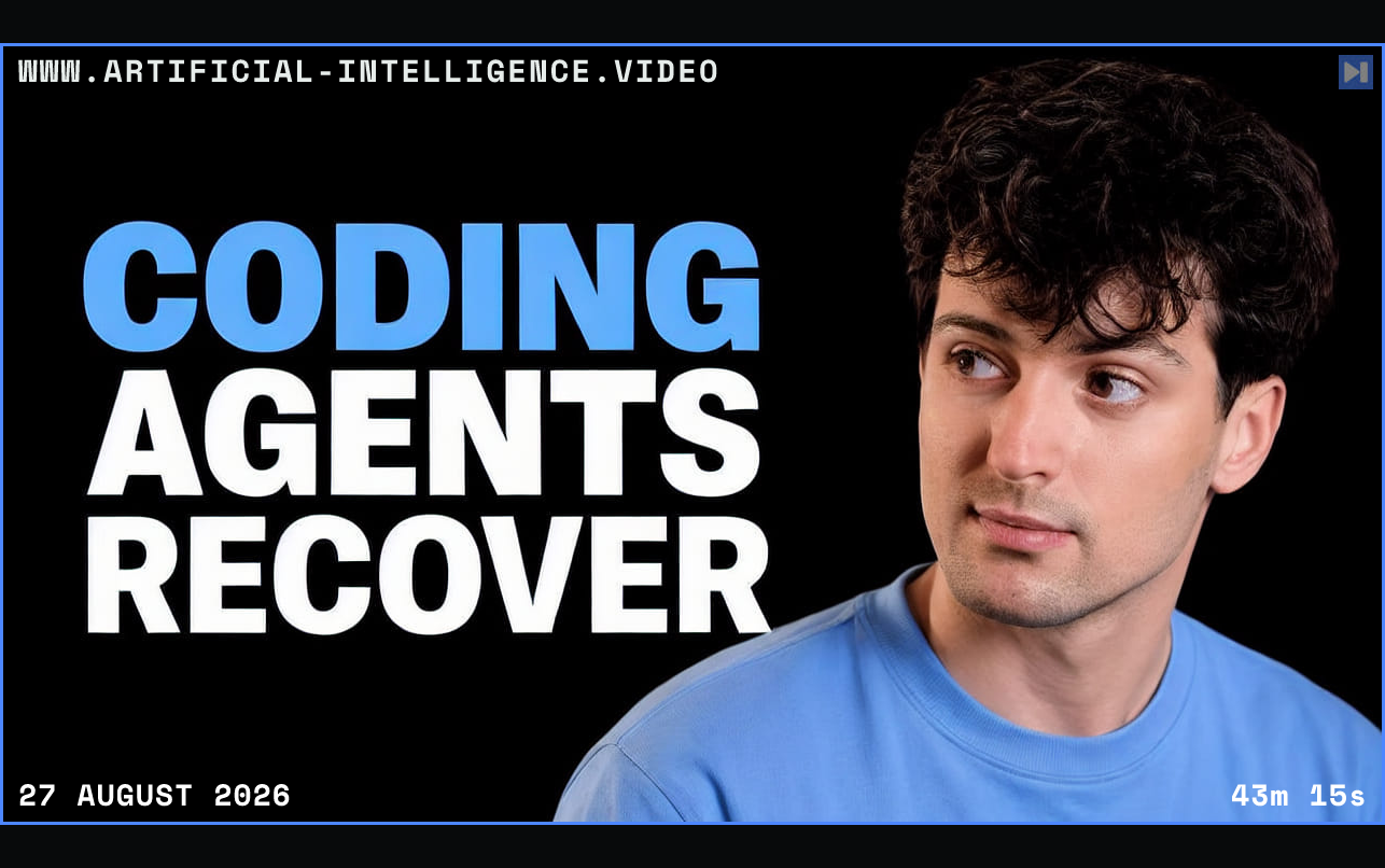 Theo Browne examining coding-agent behavior and pull-request reviews with GLM 5.3 Flash Framed in blue with WWW.ARTIFICIAL-INTELLIGENCE.VIDEO, 27 August 2026 and duration 43m 15s.